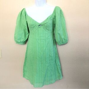 Billabong Del Sol Puff Sleeve Textured Smocked Mini Dress Size S